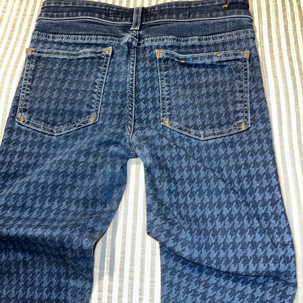 Pilcro and the Letterpress Serif Houndstooth Skinny Jeans Blue Denim Size 27 - Picture 7 of 8